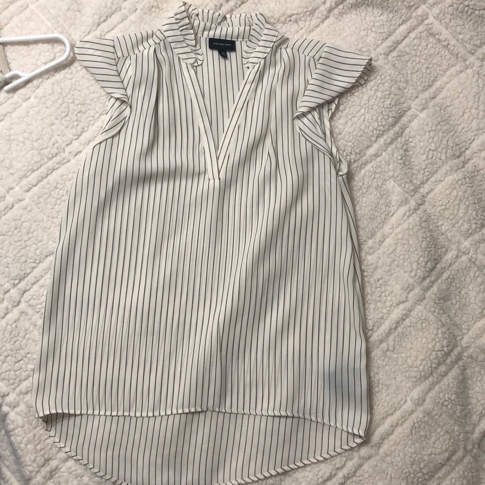 Striped cream and black top